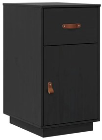 vidaXL Ντουλάπι Γραφείου Μαύρο 40 x 50 x 75 εκ. Μασίφ Ξύλο Πεύκου
