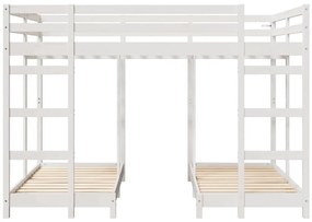 vidaXL Σκελετός Κουκέτας Τριών Επιπέδων Λευκό 140 x 200 cm