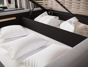 Επενδυμένο κρεβάτι Circle-140 x 200-Εκρού