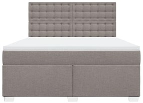 vidaXL Κρεβάτι Boxspring με Στρώμα Taupe 180x200 εκ. Υφασμάτινο