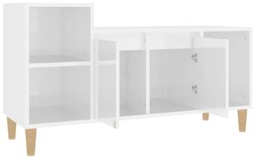 vidaXL Έπιπλο Τηλεόρασης Γυαλ. Λευκό 100x35x55 εκ. Επεξεργασμένο Ξύλο