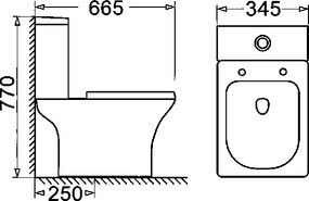 Tema Sprint 3000 Rimless Κατωστόμια – Λεκάνη με Καζανάκι 66cm