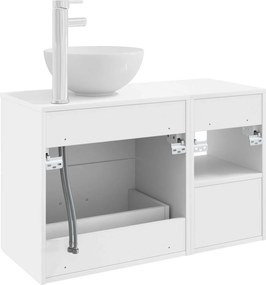 vidaXL Σετ Επίπλων Μπάνιου 2 pcs Λευκό Επεξεργασμένο Ξύλο