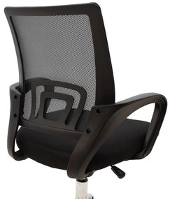 Καρέκλα γραφείου Berto II pakoworld με ανάκλιση ύφασμα mesh σε μαύρη απόχρωση 60x48x85-95εκ