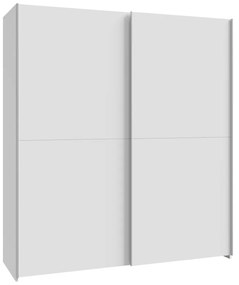 Ντουλάπα ρούχων Noez I pakoworld δίφυλλη με ράφια σε λευκή απόχρωση 170.5x61x190.5εκ