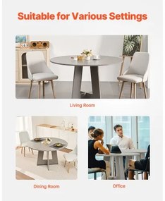 VEVOR 47 in Round Dining Table Wood Kitchen Table for 2-4 Person (Only Table)