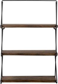 Ράφι Τοίχου Μαύρο / Καρυδιά VIOLACEAE 60x15x40