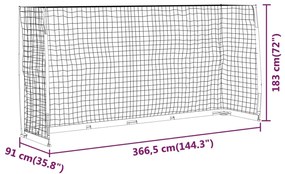 vidaXL Τέρμα Ποδοσφαίρου 366,5 x 91 x 183 εκ. Ατσάλινο