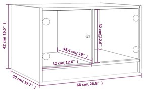 ΤΡΑΠΕΖΑΚΙ ΣΑΛΟΝΙΟΥ ΚΑΠΝΙΣΤΗ ΔΡΥΣ 68X50X42 ΕΚ ΜΕ ΓΥΑΛΙΝΕΣ ΠΟΡΤΕΣ 836368