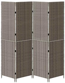 vidaXL Διαχωριστικό Δωματίου Γκρι 195 x 180 εκ. συνθετικό ρατάν