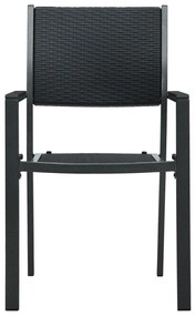 vidaXL Σετ Τραπεζαρίας Κήπου 7 Τεμαχίων Μαύρο