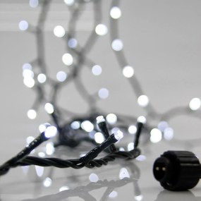 Χριστουγεννιάτικα Λαμπάκια 100 Led Σε Σειρά 8.1μ Σταθερά Ψυχρό Λευκό Επεκτεινόμενο Eurolamp 600-11300