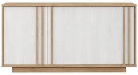 Μπουφές Chesto μελαμίνη σε λευκή και oak απόχρωση 169.2x42x87εκ 169.2x42x86.9 εκ.