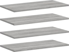 vidaXL Ράφια Τοίχου 4 τεμ. Γκρι Sonoma 60x30x1,5 εκ. Επεξεργ. Ξύλο