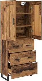 vidaXL Highboard 2 pcs Παλιό ξύλο 69,5 x 34 x 180 εκ.