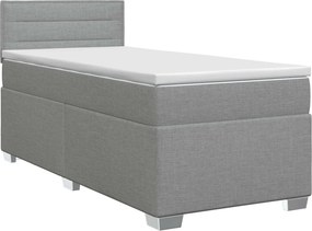 vidaXL Κρεβάτι box spring με στρώμα Ανοιχτό γκρι 80 x 200 cm Ύφασμα