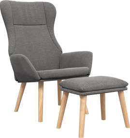 vidaXL Πολυθρόνα Relax Ανοιχτό Γκρι Υφασμάτινη με Υποπόδιο
