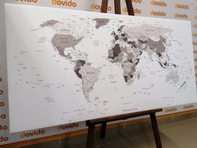 Εικόνα σε ασπρόμαυρο χάρτη από φελλό με ονόματα - 100x50  transparent