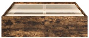 vidaXL Πλαίσιο Κρεβατιού Καπνιστή Δρυς 140x190 εκ.
