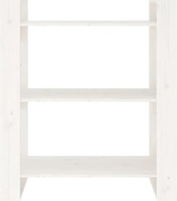 vidaXL Βιβλιοθήκη/Διαχωριστικό Χώρου Λευκό 80x35x91 εκ. Μασίφ Πεύκο