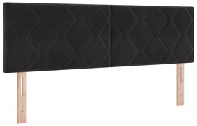 vidaXL LED Κεφαλάρι με φώτα λωρίδας LED Geometric Μαύρο 160 cm Βελούδο