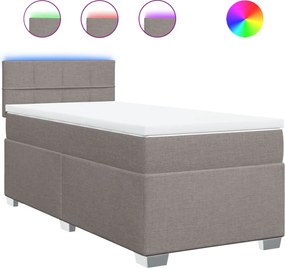 vidaXL Κρεβάτι Boxspring με Στρώμα Taupe 90x190 εκ.Υφασμάτινο
