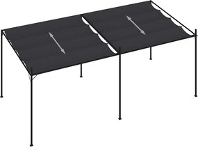 VidaXL Κιόσκι με Πτυσσόμενη Οροφή Ανθρακί 600 x 300 x 233 εκ.