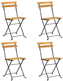 vidaXL Καρέκλες Bistro Πτυσσόμενες 4 τεμ. από Μασίφ Ξύλο Ακακίας
