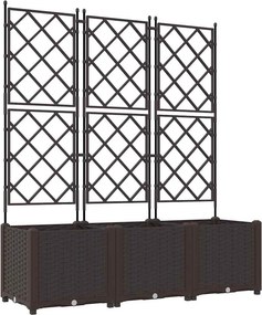 vidaXL Γλάστρα Κήπου 3 τμχ. Καφέ 120 x 40 x 143 εκ. PP