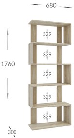 Βιβλιοθήκη Regal 68x30x176cm Σονόμα