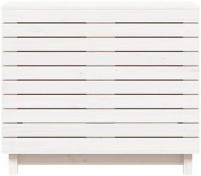 vidaXL Καλάθι Ρούχων Λευκό 88,5x44x76 εκ. από Μασίφ Ξύλο Πεύκου