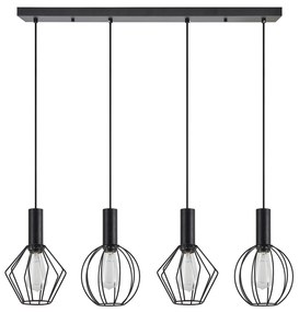 Φωτιστικό Οροφής  SE21-BL-4-4BL-GR12 ADEPT FLEX Black Pendant Black Metal Grid+ - 77-8907 - 51W - 100W - 77-8907