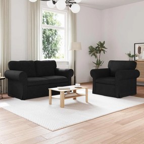 vidaXL Σετ Καναπέ 2 pcs Μαύρο 155 x 82 x 80 εκ ύφασμα