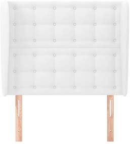 vidaXL Κεφαλάρι με Πτερύγια Λευκό 83x23x118/128 εκ. Συνθετικό Δέρμα