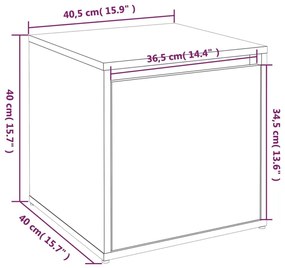 Κουτί με Συρτάρι Λευκό 40,5x40x40εκ. Επεξεργασμένο Ξύλο - Λευκό