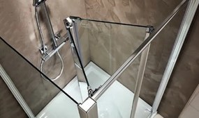 Devon Primus Plus Bi-Fold Chrome Nano 90x185 - Πτυσσομενη Καμπίνα Από Τοίχο Σε Τοίχο