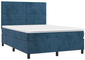 ΚΡΕΒΑΤΙ BOXSPRING ΜΕ ΣΤΡΩΜΑ ΣΚΟΥΡΟ ΜΠΛΕ 140X190 ΕΚ. ΒΕΛΟΥΔΙΝΟ 3143083