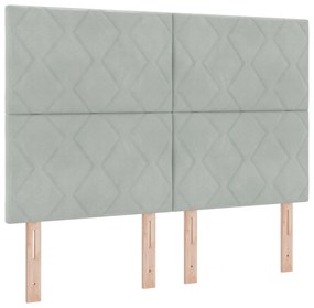 vidaXL Κρεβάτι με Στρώμα  Φωτεινό Γκρι 140x200 εκ Βελούδο