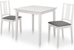 vidaXL Σετ Τραπεζαρίας 3 Τεμαχίων Λευκό από MDF