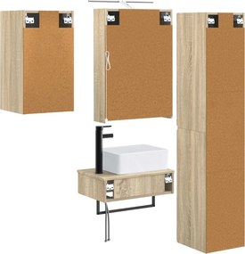 vidaXL Σετ Επίπλων Μπάνιου 5 pcs Sonoma Δρυς