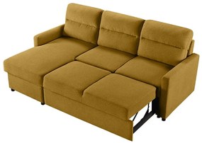 Καναπές Κρεβάτι Γωνιακός Μουσταρδί 213x148x93