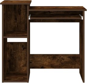 vidaXL Γραφείο με Ράφια Καπνιστή Δρυς 84x40x78 εκ Επεξεργασμένο Ξύλο