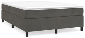 Κρεβάτι Boxspring με Στρώμα Σκούρο Γκρι 140x190 εκ. Βελούδινο - Γκρι