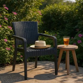 Πολυθρόνα πολυπροπυλενίου Clio Megapap recycled χρώμα ανθρακί 57x55x86εκ.