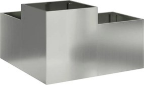 vidaXL Γλάστρα Κήπου Ασημί 100 x 100 x 48 εκ. Γαλβανισμένος χάλυβας