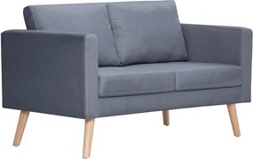 vidaXL Καναπές Διθέσιος Σκούρο Γκρι Υφασμάτινος