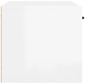 Ντουλάπι Τοίχου Γυαλιστερό Λευκό 80x35x36,5 εκ. Επεξεργ. Ξύλο - Λευκό