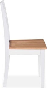 vidaXL Καρέκλες Τραπεζαρίας 6 τεμ. Λευκές Μασίφ Ξύλο Καουτσουκόδεντρου