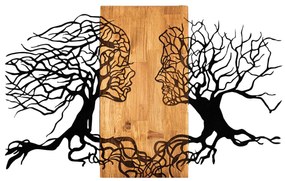 Διακοσμητικό Τοίχου ILLUSION C4803 Φύλλα Μετάλλου Μαύρα - Ξύλο 92x3(βάθος)x58Υεκ. 92x3x58 εκ.