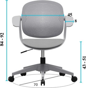 Office Chair Sisa - Grey Grey